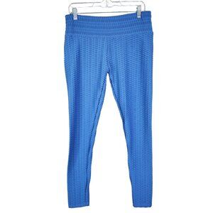 Womens Blue High-Waisted Textured Butt Shaping Leggings Size XL